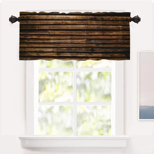 Vista 91 de Shrahala Floral Abstract Design Blackout Curtain Tiers, Minimalist Flower Illustration Kitchen Valance Light Blocking Tier Drapes with Rod Pocket, 2