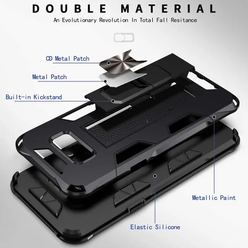 Vista 6 de Funda para Samsung Galaxy S8 Plus, funda Samsung Galaxy S8+ de grado militar, funda con función atril incorporada, armadura, resistente, a prueba