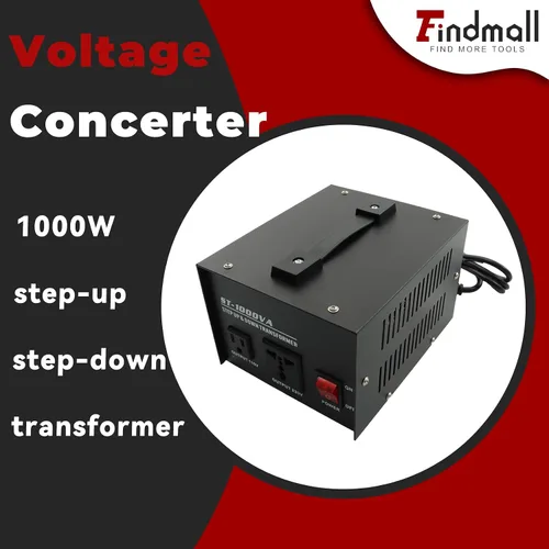 Vista 2 de findmall Convertidor de voltaje 1000W transformador de paso arriba/abajo 110V a 220V/220V a 110V Convertidor Transformador