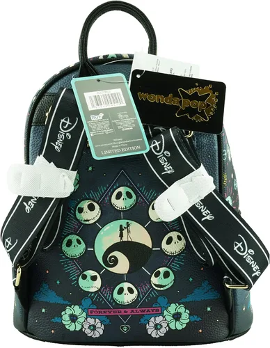 Vista 6 de Disney The Nightmare Before Christmas - Mini mochila de cuero vegano de 11 pulgadas, Negro -, Pesadilla