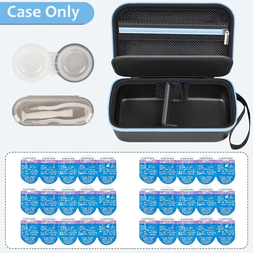 Vista 2 de Funda para lentes de contacto diario para más de 30 lentes desechables diarios, organizador portátil de almacenamiento de lentes de contacto