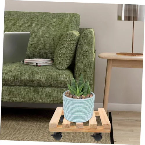 Vista 2 de GANAZONO Soporte para plantas de alta resistencia, soporte para plantas al aire libre, 1 unidad, soporte de madera para flores pequeñas, organizador