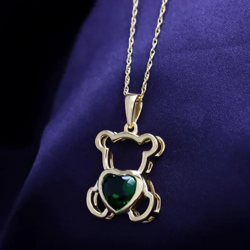 Vista 3 de AFFY Collar con colgante de corazón de oro de 14 quilates sobre plata de ley