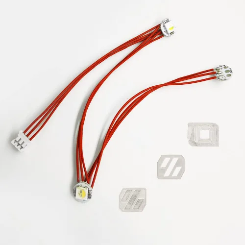 Vista 5 de 1 kit Voron 2.4 Trident SB StealthBurner extrusora RGBW Mini botón PCB LED soldado con cables de PTFE + 3 piezas de resina transparente SLA parte