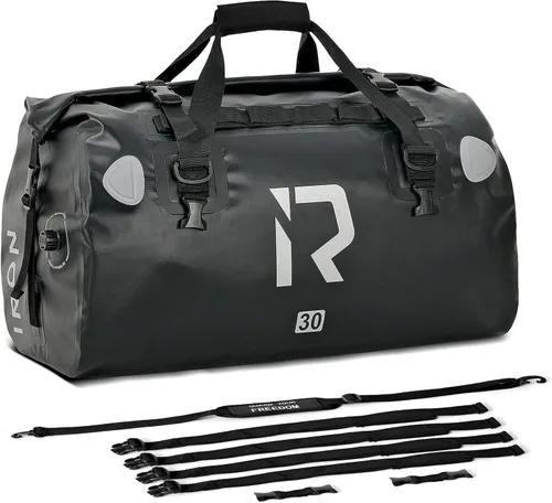 Vista 9 de IRON JIA'S Bolsa Seca para Motocicleta – Bolsa de Lona Impermeable y Bolsa Trasera de Equipaje, Bolsas de Sillín con Cierre Superior Enrollable