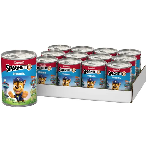 Vista 22 de SpaghettiOs Pasta enlatada con albóndigas A to Z's, lata de 15.6 onzas