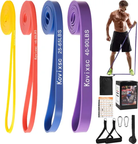 Vista 8 de Bandas de resistencia para entrenamiento, bandas de asistencia para dominadas, bandas de entrenamiento de ejercicio para hombres y mujeres, bandas