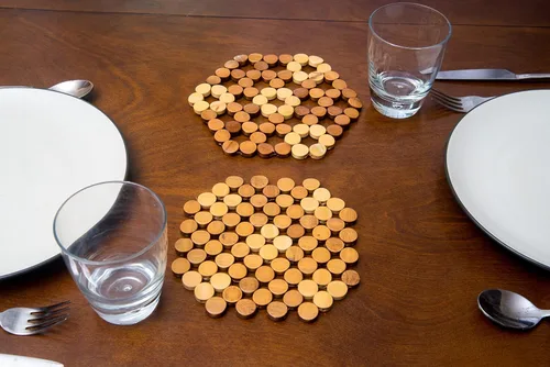 Vista 2 de TOFL - Juego de salvamanteles de bambú para ollas calientes, protección de mesa y encimera, decoración moderna de cocina de granja, artículos