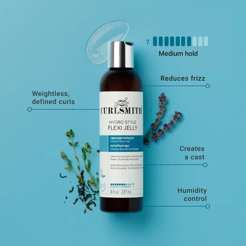Vista 2 de CURLSMITH - Hydro Style Flexi-Jelly - Gel definidor vegano para cabello ondulado, rizado o enrollado
