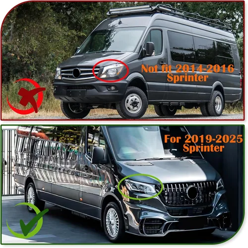 Vista 2 de Parachoques delantero Splitter protector debajo de la barbilla compatible con Mercedes Benz Sprinter 2018-2025 1500 2500 3500 W907 910, negro