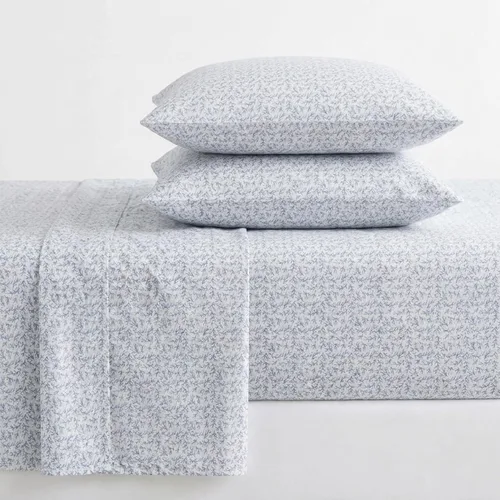 Vista 66 de Martha Stewart - Juego de sábanas tamaño individual con sábana bajera y funda de almohada, ropa de cama de percal de algodón con una sensación