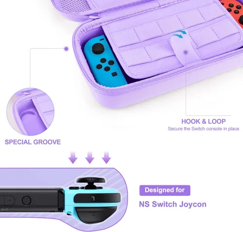 Vista 3 de innoAura - Funda para interruptor NS Switch - Paquete de accesorios para interruptor 18 en 1 con funda de transporte para interruptores funda