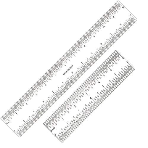 Vista 15 de Regla cuadrada en T transparente de acrílico de 12 pulgadas/11.8 in, en pulgadas y métrica, regla cuadrada T, transparente, regla en T