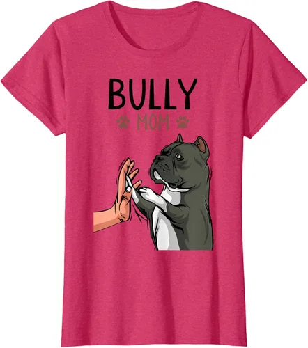 Vista 10 de American Bully Mom Cute Dog Mama Camiseta divertida para mujer, Blanco, S