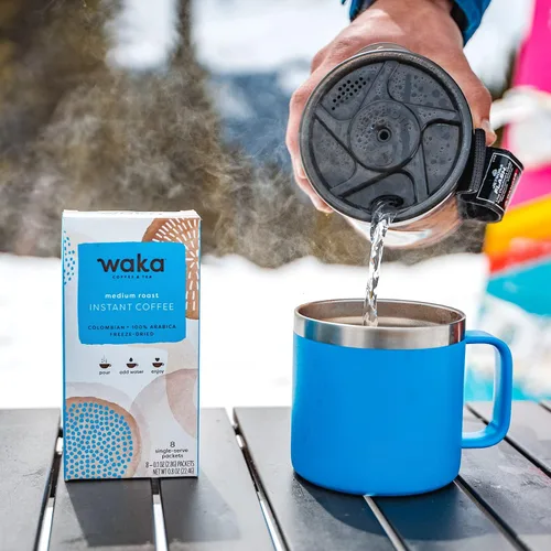 Vista 6 de Waka - Paquete de café y té instantáneo, té verde sin azúcar, paquete de caja colombiana de tostado medio de una sola porción