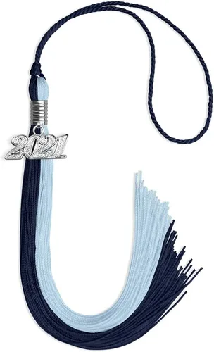 Vista 9 de Endea Graduation Borla de doble color con gota de fecha plateada (negro/oro antiguo, 2025)
