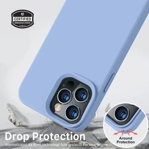 Vista 5 de Vooii Funda compatible con iPhone 12/12 Pro, silicona líquida mejorada, forro de microfibra suave antiarañazos, protector de cámara, funda