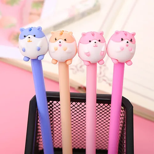 Vista 8 de KRIZJUES 12 unidades de bolígrafos de tinta de gel Kawaii bonitos, adecuados para escribir, regalos para niños y maestros, recarga negra de 0.5mm