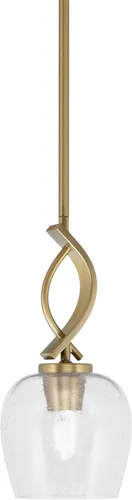 Vista 24 de Toltec Lighting Cavella Stem Colgado Mini colgante, acabado grafito, vidrio de muselina blanca de 4 pulgadas