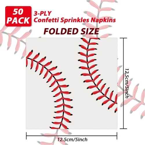 Vista 2 de Servilletas de béisbol para decoración de fiesta de cumpleaños, temática deportiva, servilletas de papel desechables para niños, baby shower