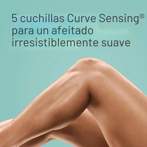 Vista 3 de Schick Hydro Silk Sensitive - Recambios de cuchillas de afeitar para mujer, 4 unidades, maquinillas de afeitar de 5 cuchillas para piel sensible