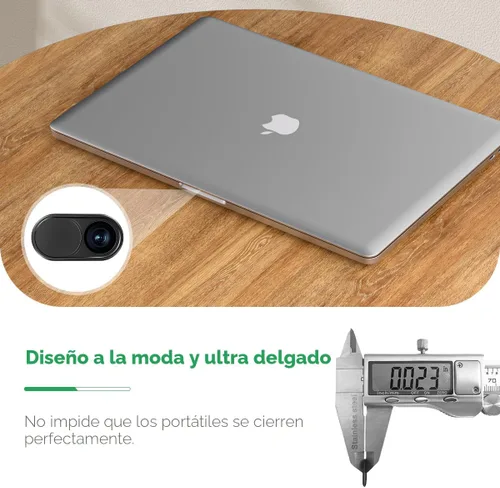 Vista 4 de CloudValley Funda deslizante para cámara web [Paquete de 2], cubierta de cámara web de metal ultradelgada de 0.023 pulgadas para MacBook Pro, iMac