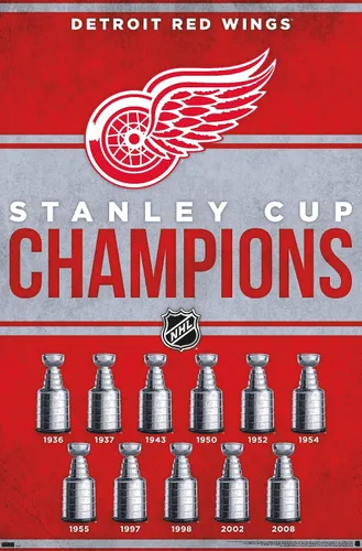 Vista 11 de Trends International NHL Detroit Red Wings - Póster de pared de Champions 23, 34 pulgadas de largo x 22.4 W, paquete de póster y montaje prémium