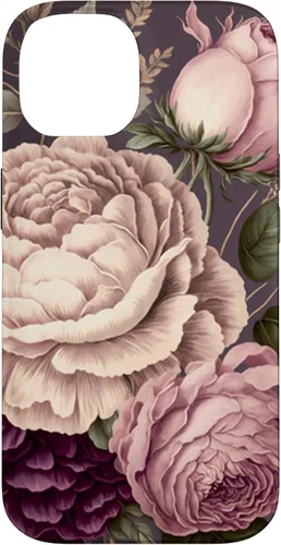 Vista 4 de Elegant Blush Pink & Purple Vintage Floral Rose & Peony Case for iPhone 17
