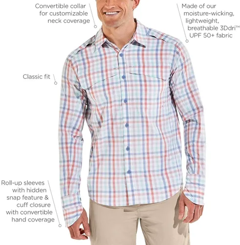 Vista 3 de Coolibar UPF 50 Nassau - Camisa de pesca para hombre protección solar