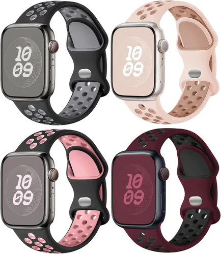 Vista 13 de Correas de silicona compatibles con Apple Watch Band de 1.496 in 1.575 in 1.614 in 1.654 in 1.732 in 1.772 in 1.811 in 1.929 in, correa deportiva