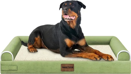 Vista 79 de NANUYA - Cama ortopédica para perros de tamaño mediano/grande, lavable: Camas con almohada para perros de tamaño mediano/grande, sofá de espuma