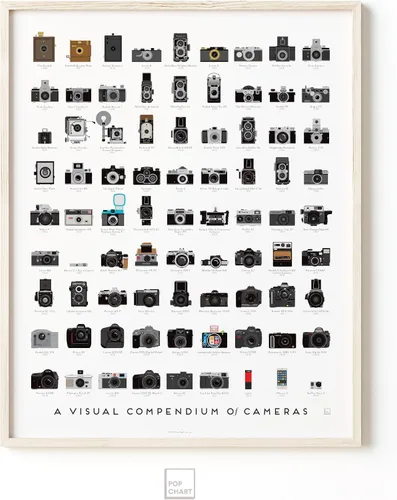Vista 5 de Pop Chart Compendio visual de cámaras Póster artístico de 16 x 20 pulgadas Decoración de cámara para sala de estar y oficina Historia