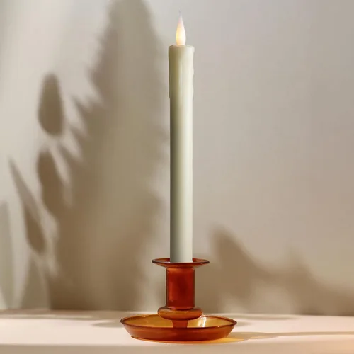 Vista 8 de Paquete de 6 velas LED de 10 pulgadas sin llama de cera real de color marfil con control remoto, botón de encendido/apagado, regulable, modo