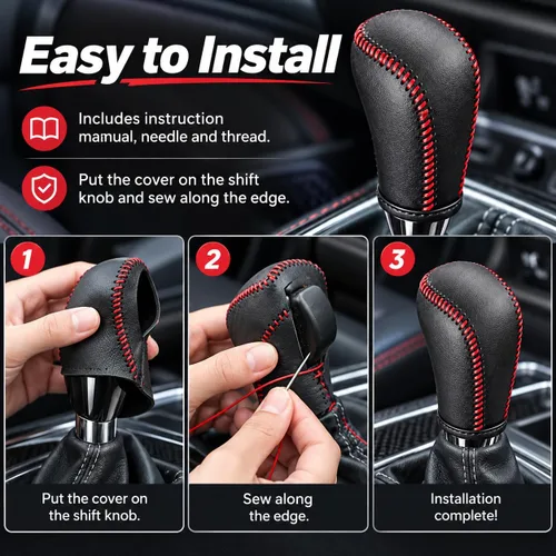 Vista 5 de Accesorios interiores personalizados para Nissan Rogue Rogue Sport, Altima Frontier, Murano Pathfinder Sentra, cubierta de piel con perilla