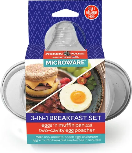 Vista 6 de Nordic Ware Juego de desayuno 3 en 1, 2 piezas, blanco