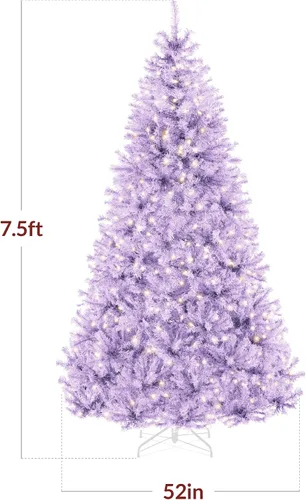 Vista 64 de Best Choice Products Árbol de Navidad azul bebé preiluminado de 6 pies, decoración navideña artificial completa con 947 puntas de rama, 250 luces