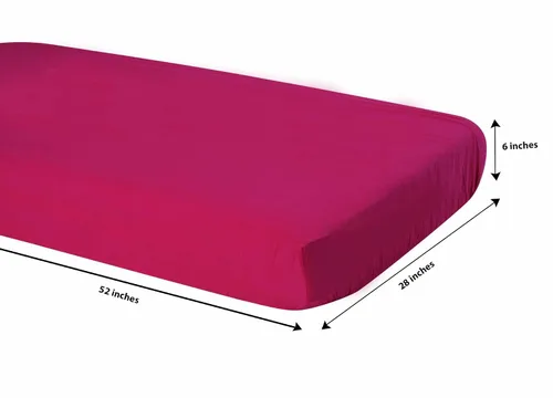 Vista 8 de Bacati - Paquete de 2 sábanas bajeras de algodón percal 100% algodón para bebé, estándar de EE. UU., para cuna o niño pequeño (fucsia)