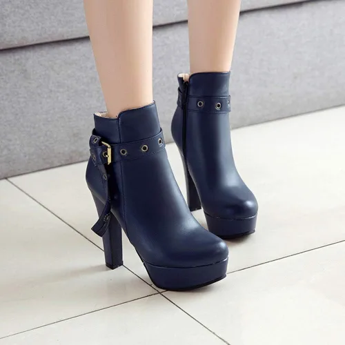 Vista 56 de Scaoruki Zapatos de otoño de moda para mujer, botines de tacón de bloque