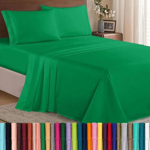 Vista 52 de Elegant Comfort - Juego de sábanas de microfibra de 1500 hilos de calidad hotelera prémium de 4 piezas - Resistente a arrugas, sábana bajera