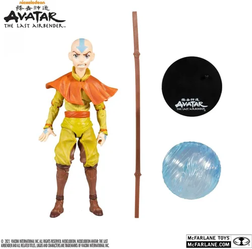 Vista 3 de McFarlane Toys Avatar: The Last Airbender Aang - Figura de acción de 7 pulgadas con accesorios