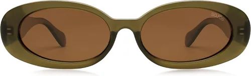 Vista 3 de SOJOS Ocean Collection - Lentes de sol polarizados ovalados retro para mujeres y hombres, marco de plástico reciclado vintage, ecológicos, luz solar