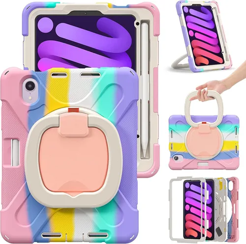Vista 27 de Funda para iPad Air de 3ª generación – Funda resistente para niños con soporte giratorio, soporte para lápices y correa de transporte para iPad