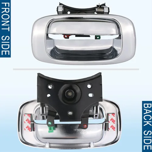 Vista 4 de APPERFiT Pestillo del mango del portón trasero con borde biselado cromado Compatible con Chevrolet Chevy Silverado GMC Sierra 1500 2500 3500 Cromo