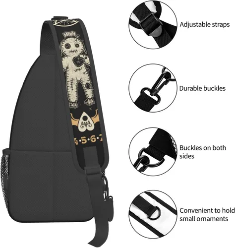 Vista 5 de BCQJNB Mochila tipo bandolera bandolera para viajes, senderismo, regalos, gótico