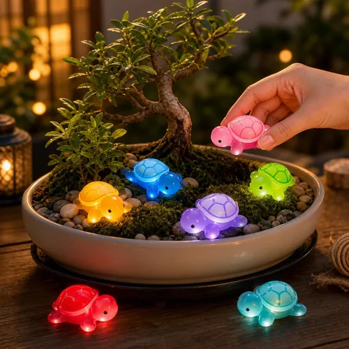 Vista 9 de 30 piezas de figuras de jardín en miniatura de resina 3D que brillan en la oscuridad, accesorios para decorar casa de muñecas, pecera, nevera, arte