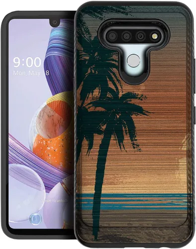 Vista 5 de CasesOnDeck - Carcasa compatible con LG K51 / LG Reflect/LG Q51 [armadura cepillada] resistente protección negro mate (ancla)