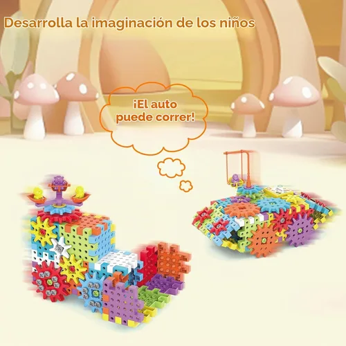 Vista 5 de Pycoal Bloques de construcción de engranajes, juguetes educativos STEM, 234 piezas, juguetes de construcción de engranajes, juego de herramientas