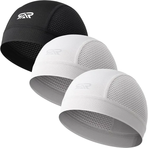 Vista 11 de Paquete de 3 protectores de casco de malla transpirable con diseño de calavera y control de sudor