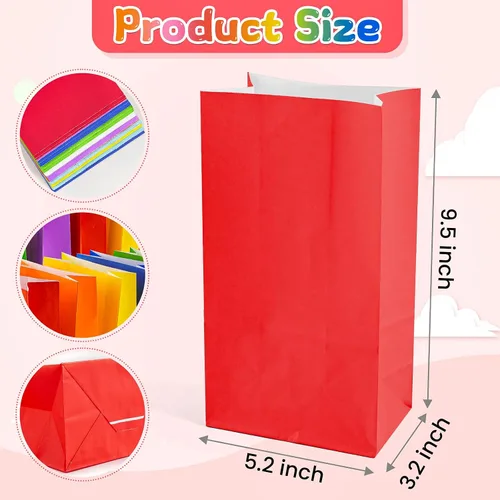 Vista 2 de CGHHUI 24 bolsas de regalo de papel kraft, 8 pequeñas bolsas de papel de colores, bolsas de regalo para cumpleaños, Navidad, fiesta, boda, baby