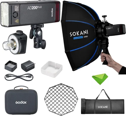 Vista 10 de GODOX AD200 Pro II AD200Pro II 200Ws 2.4G TTL Flash con BD-07